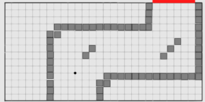 A prototype level in editor before the blocks autosnapped themselves. Looks a lot like crooked teeth.